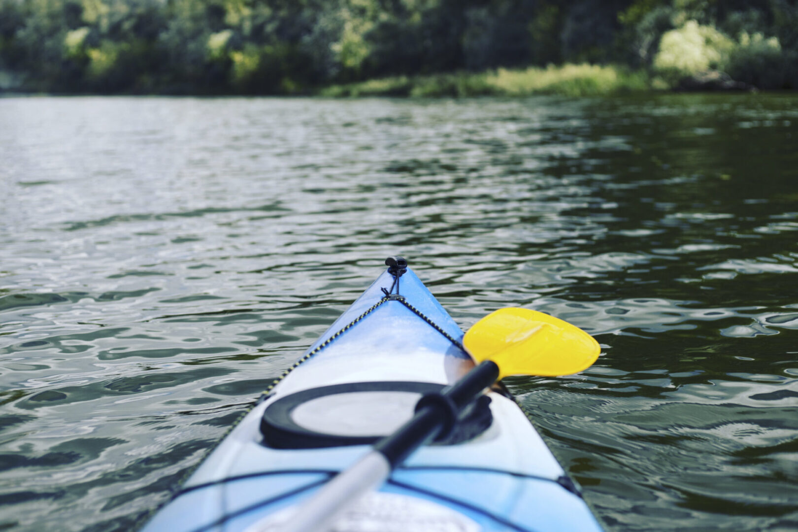 A kayak is shown in the water.